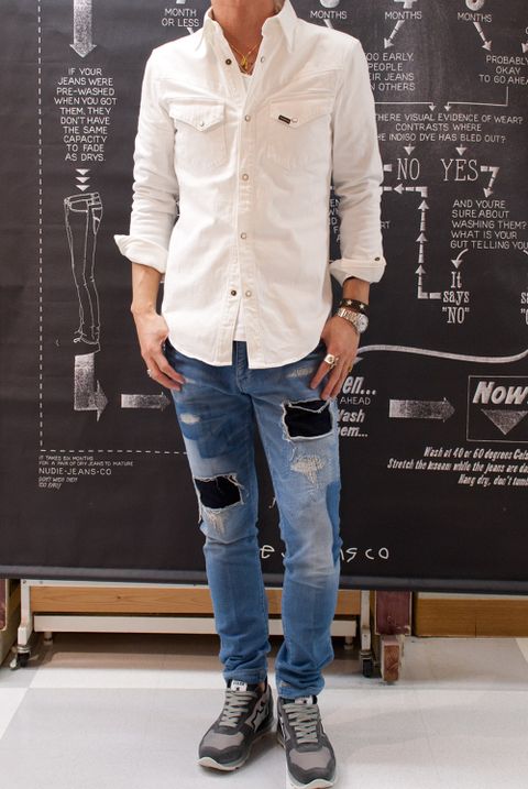1PIU1UGUALE3　ANKLE TIGHT SLIM　MRP214-CTO037コーデ