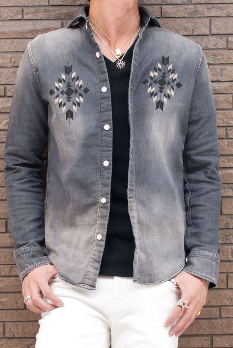 1PIU1UGUALE3　 PLAIN SHIRTS　MRS082-CTN040　コーデ