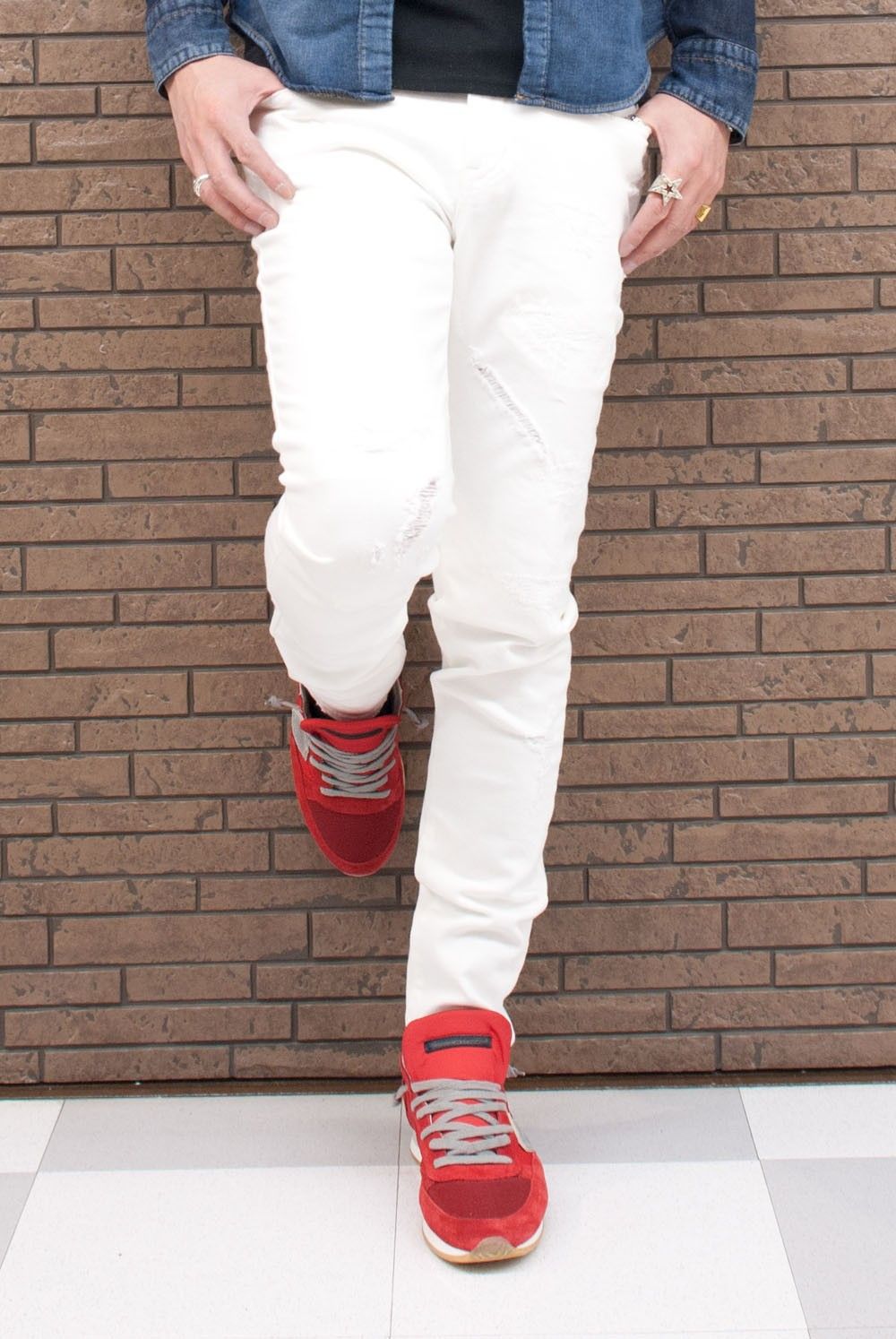 1PIU1UGUALE3　 PLAIN SHIRTS　MRS082-CTN040　コーデ