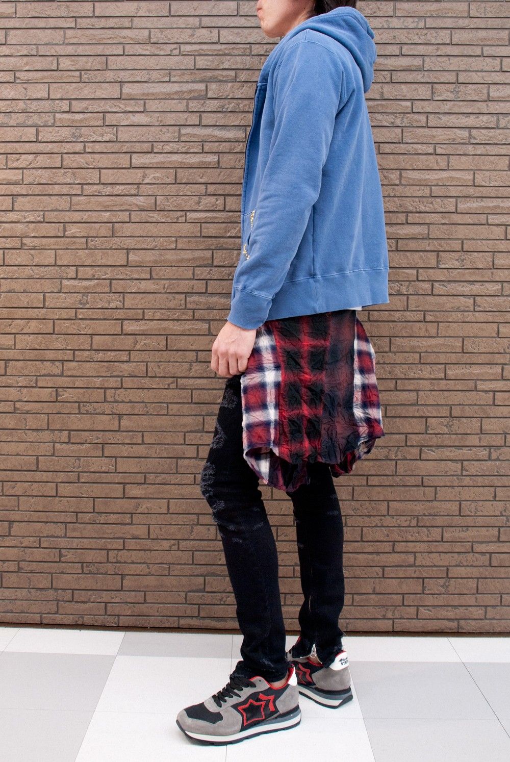 Marbles STUDS PIGMENT HOODED ZIP UP PARKA　MHP　コーデ