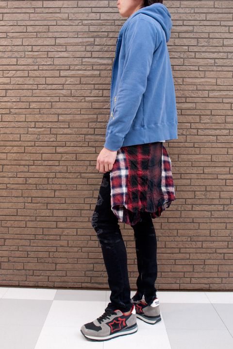 Marbles STUDS PIGMENT HOODED ZIP UP PARKA　MHP　コーデ