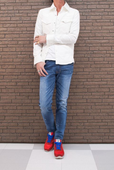AKM  L/S DAMAGED WESTERN SHIRTS　S06
