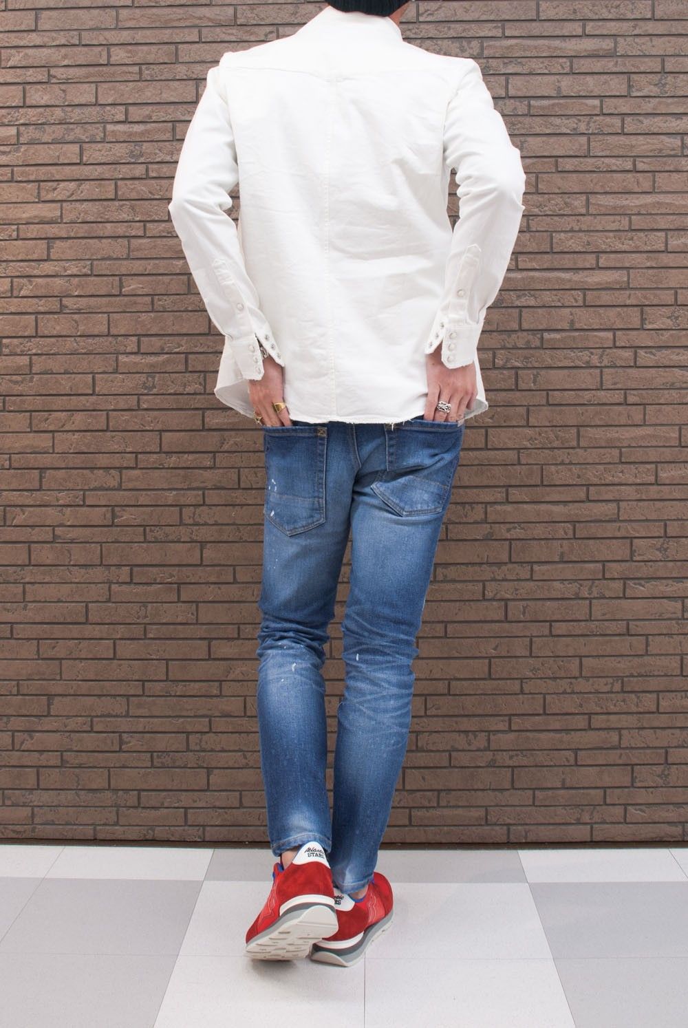AKM  L/S DAMAGED WESTERN SHIRTS　S06