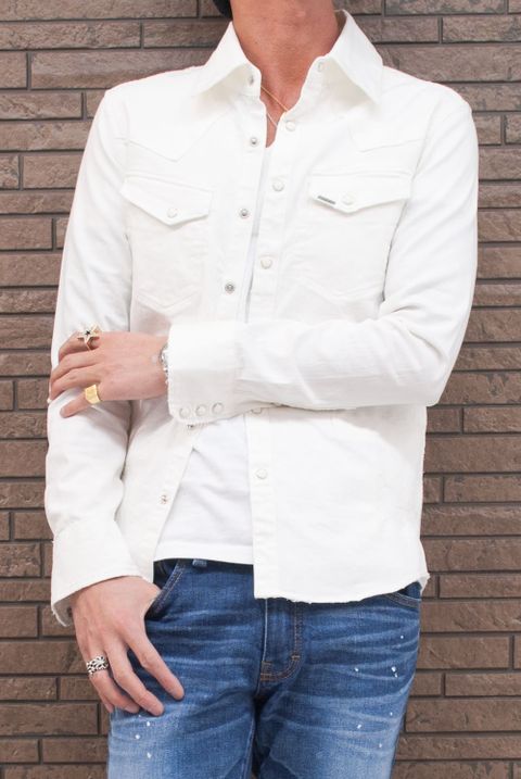 AKM  L/S DAMAGED WESTERN SHIRTS　S06