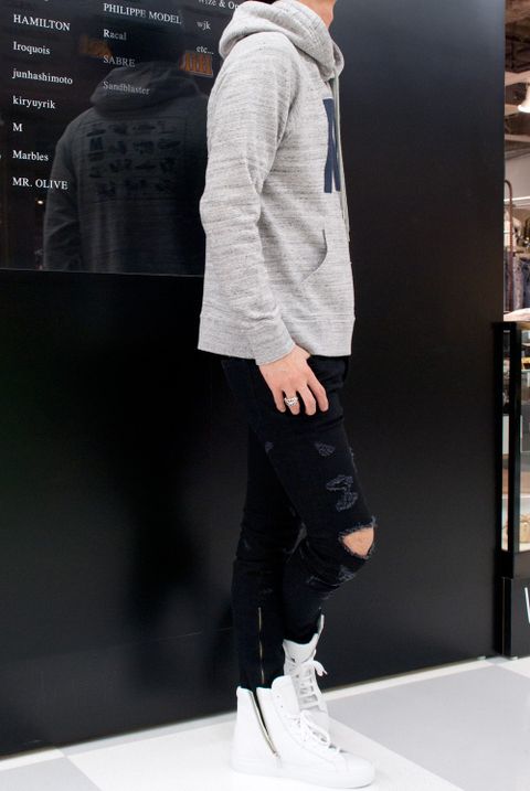 Marbles  9 STARS DENIM×NYLON VEST　MJK-S1704　コーデ