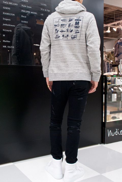 Marbles  9 STARS DENIM×NYLON VEST　MJK-S1704　コーデ