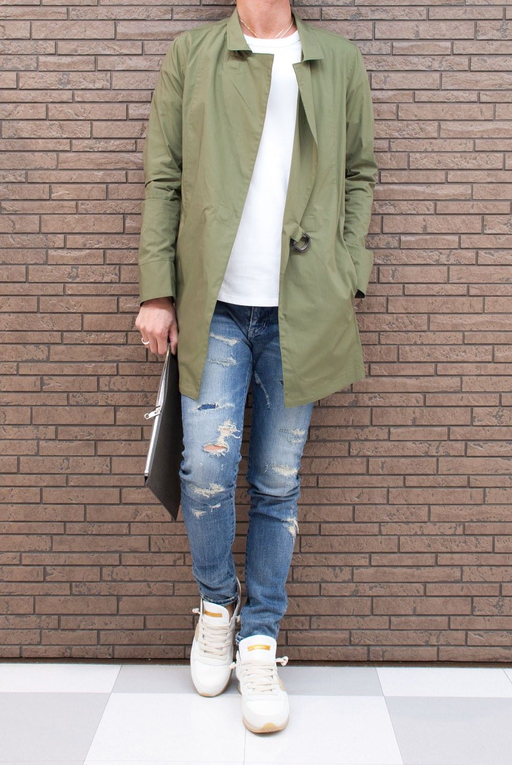 junhashimoto  STAND COLLAR WRAP JACKET　1011710　コーデ