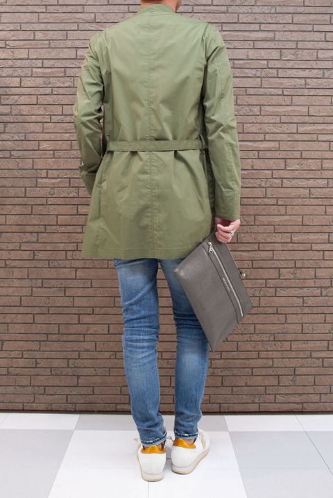 junhashimoto  STAND COLLAR WRAP JACKET　1011710　コーデ