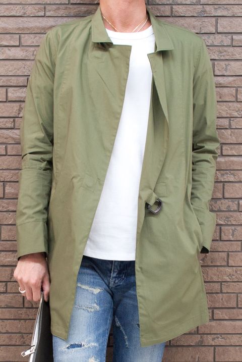 junhashimoto  STAND COLLAR WRAP JACKET　1011710　コーデ