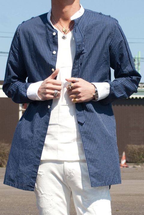 ロング丈シャツコーデ