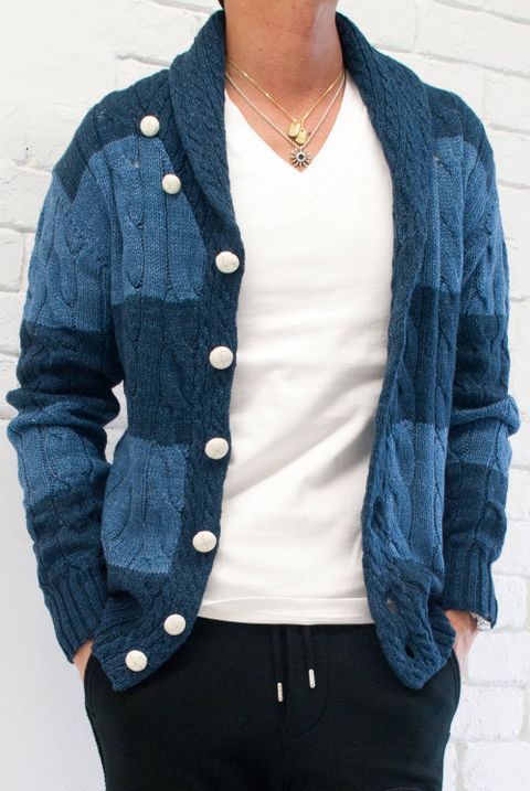 春夏のショールカラーカーディガンスタイル