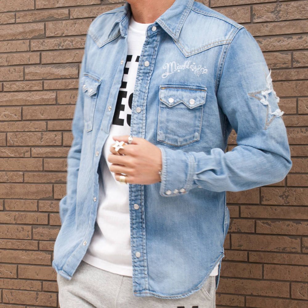 【M×Marbles】 DENIM SHIRT (My Fuckin' Dream)