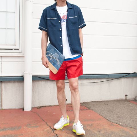 ボーリングシャツ　コーディネート
