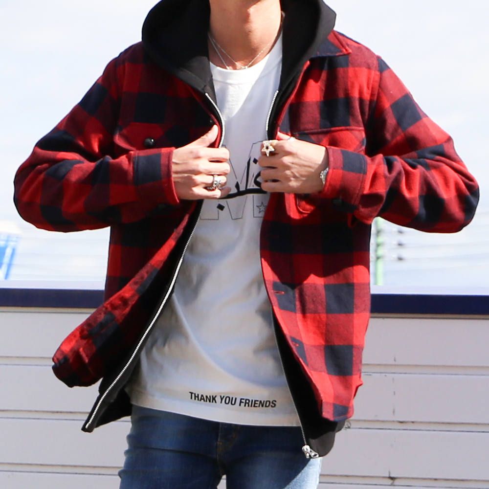 お客様コーディネートリクエスト。【TMT】COTTON-WOOL BUFFALO CHECK SHIRTS。