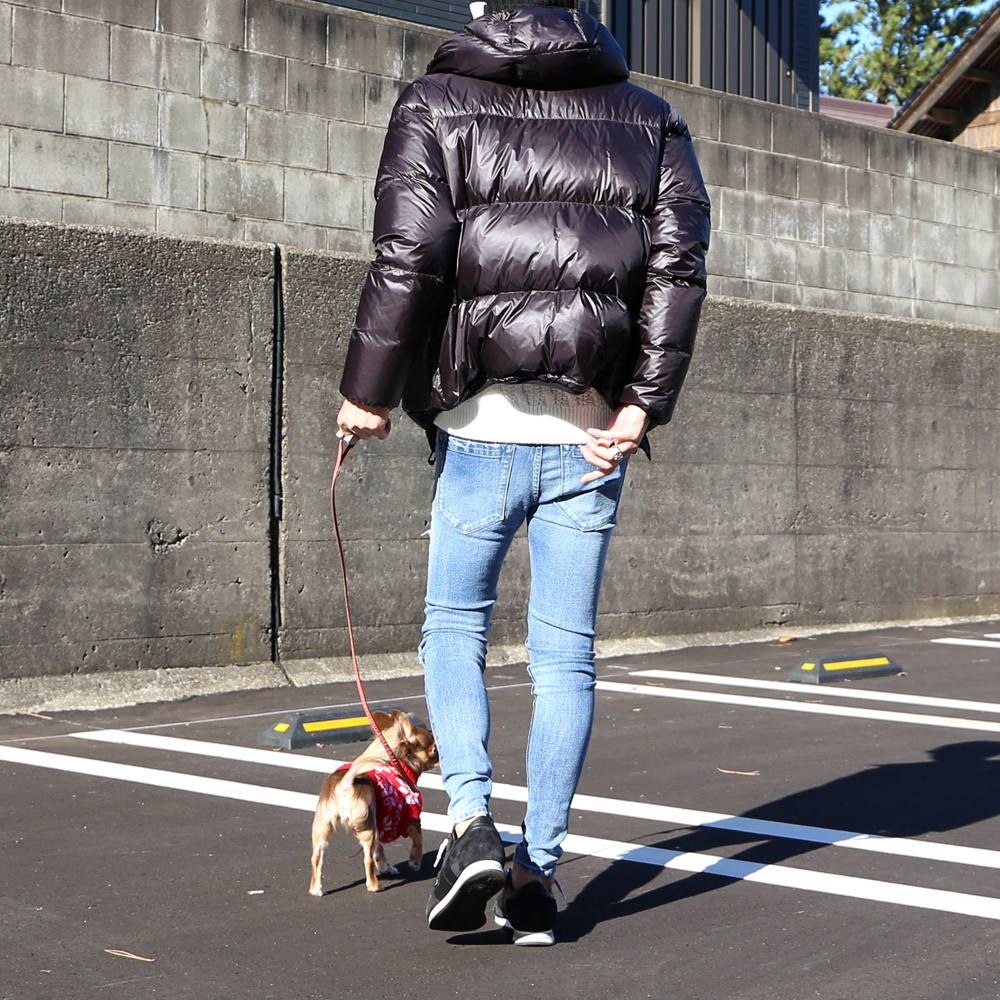 愛犬との散歩スタイル。