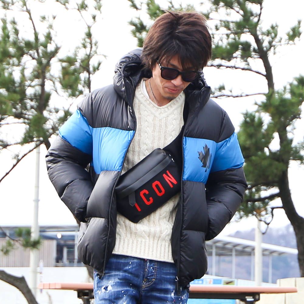DSQUARED2 - Nylon Hooded Puffer Bomber With Logo Prints / パフィー