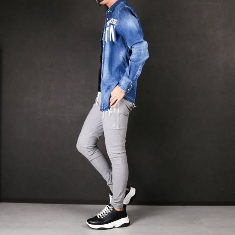 【RESOUND CLOTHING × chemical conbination】 Johnson LINE NYLON PT グレー