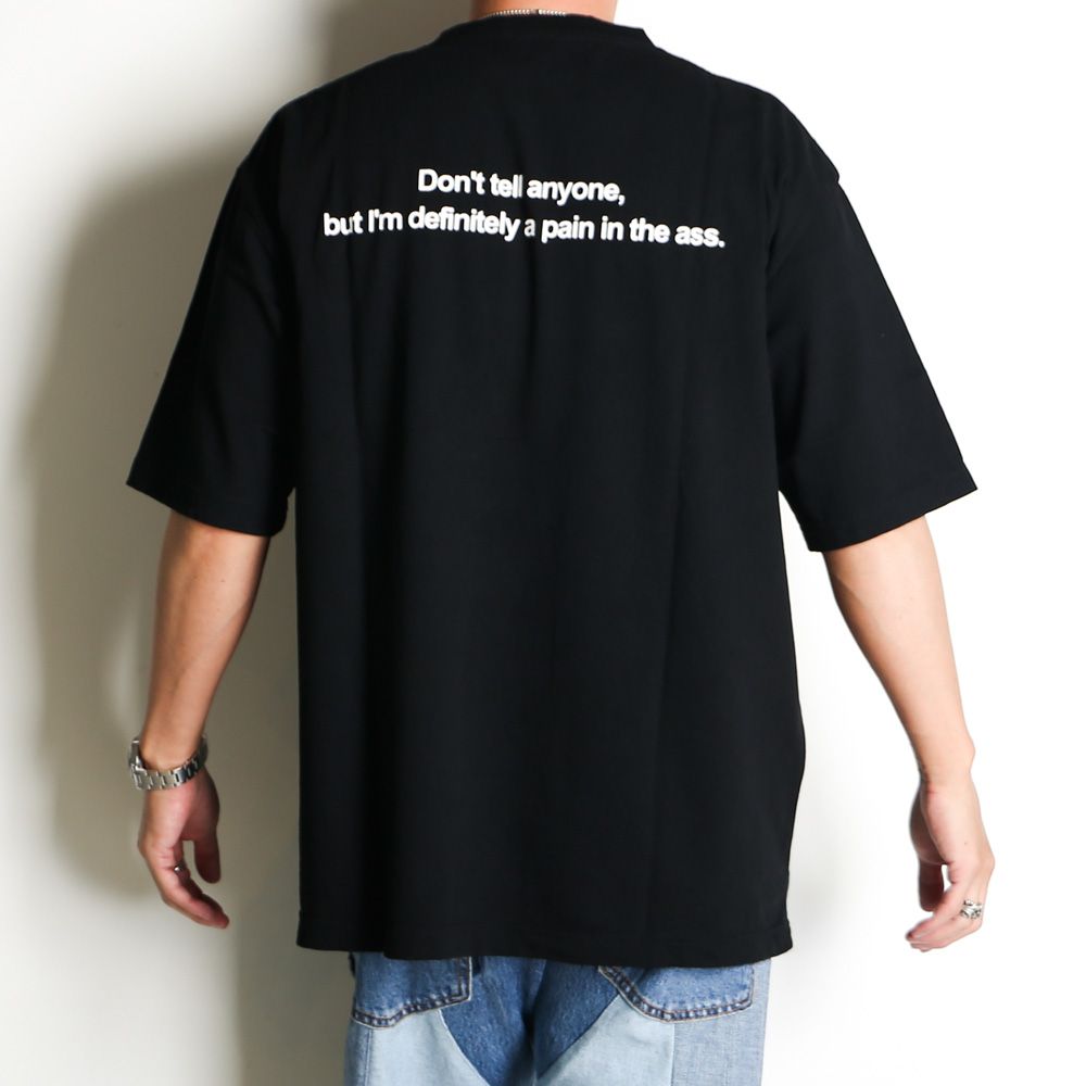 MINEDENIM - Monochrome Two tone Face Crewneck T-SH - BLK