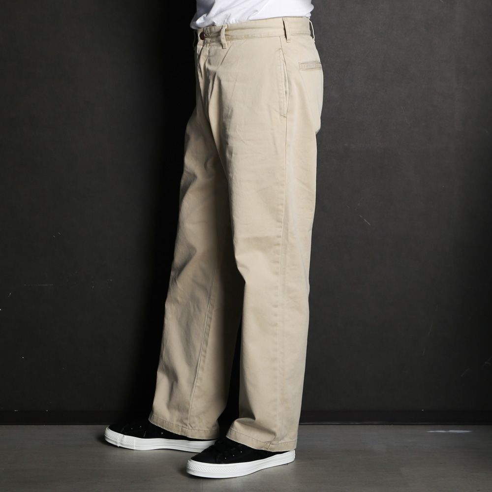SD Chino Pants W Vintage Wash - Beige / ワイドシルエット チノパンツ / BTKPC270