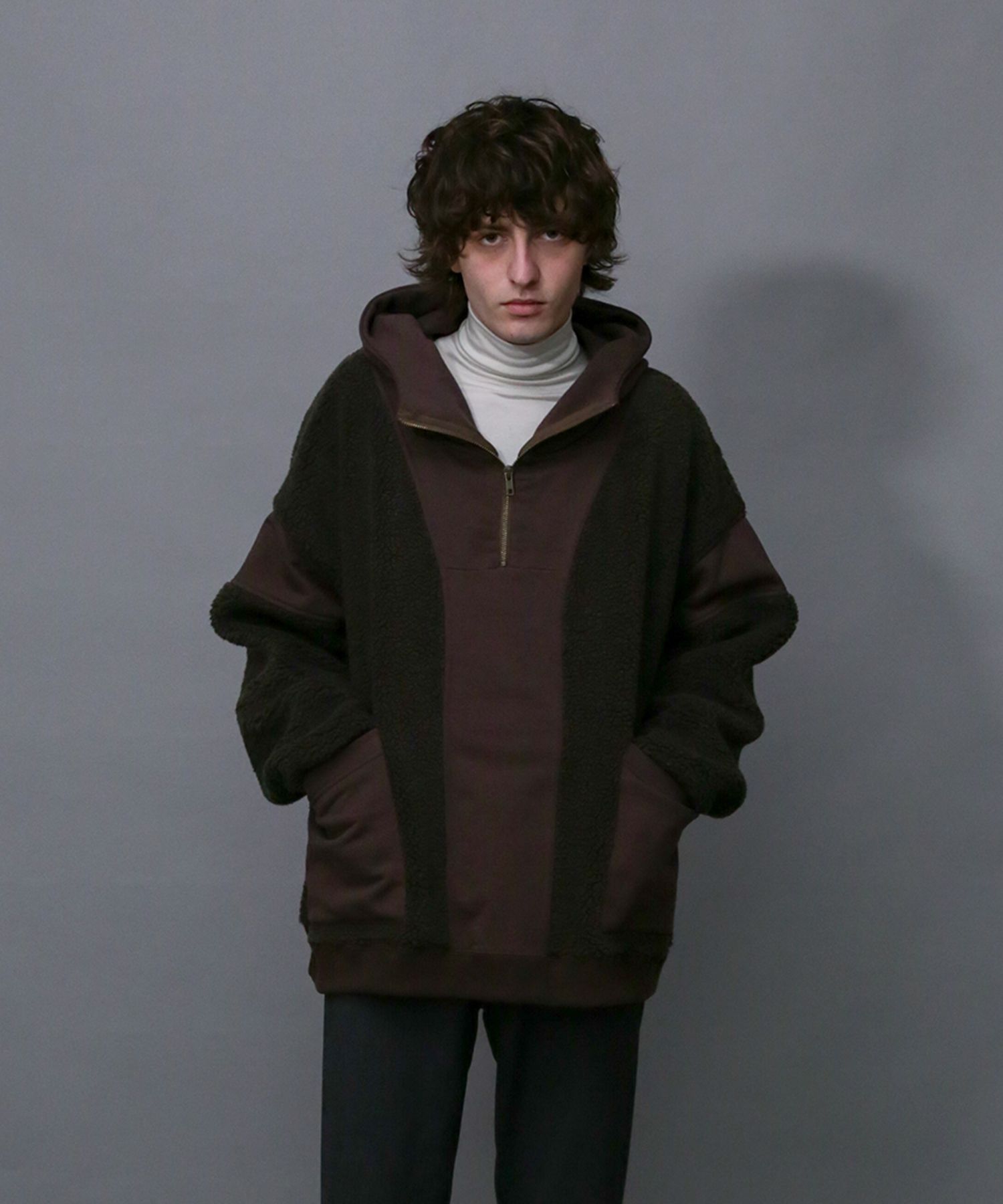 Iroquois - BOA×SWEAT HOODIE / ボア×スウェット ハーフジップ
