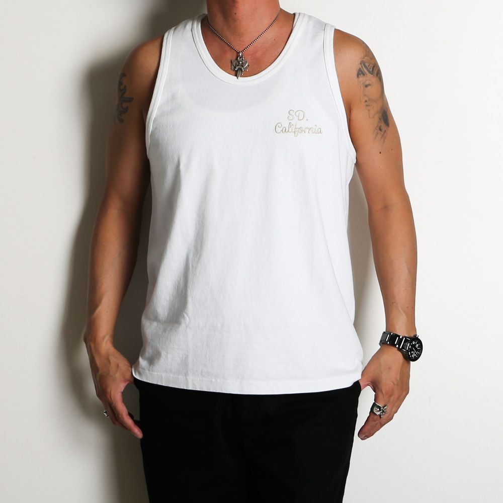 【ラスト1点-サイズM】 SD US Cotton Logo Tank - White / タンクトップ / TSTNG080