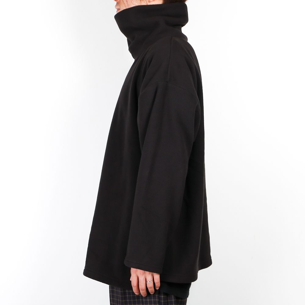 FLEECE HI NECK SIDE VENTS CS / マイクロフリース サイドベンツ カットソー / 180204