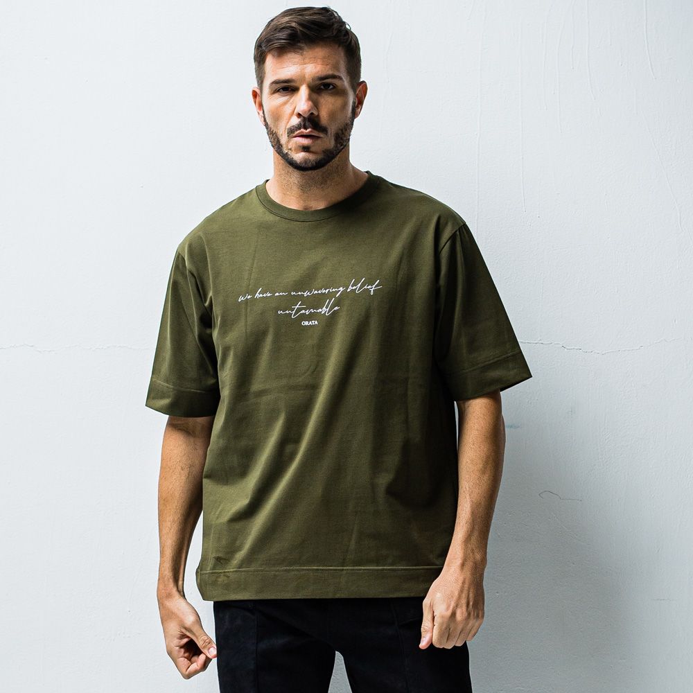 Cursive message T / メッセージロゴ オーバーTシャツ / OR1-T-001