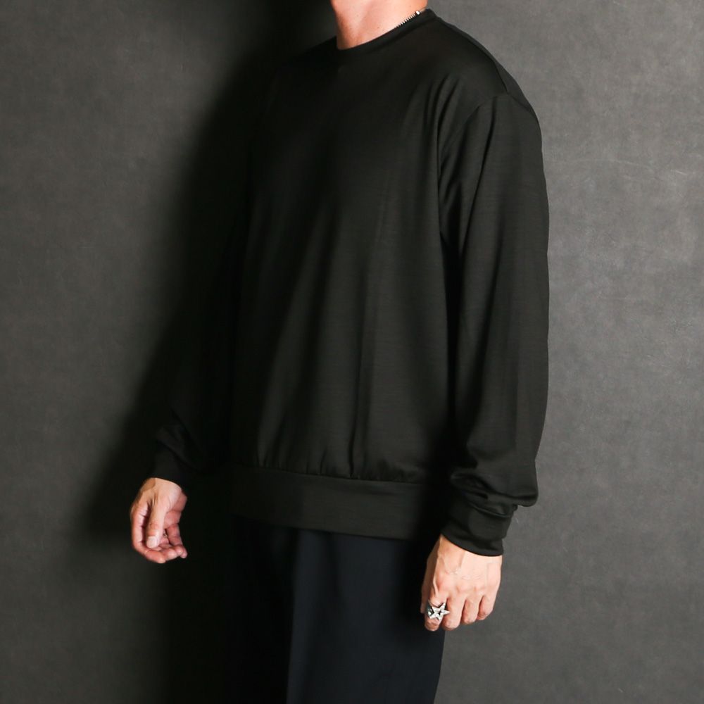 【ラスト1点-サイズ4】 Crew Neck L/S Tee - Dark Olive / スーパー100sウォッシャブルウール天竺 - クルーネック L/S Tee / M26C15CS03C
