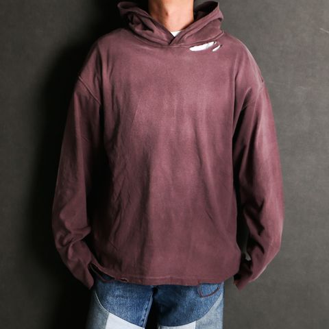 Distressed Light Weight Hoodie - BROWN / ライトウエイト フーディー / G15HD089