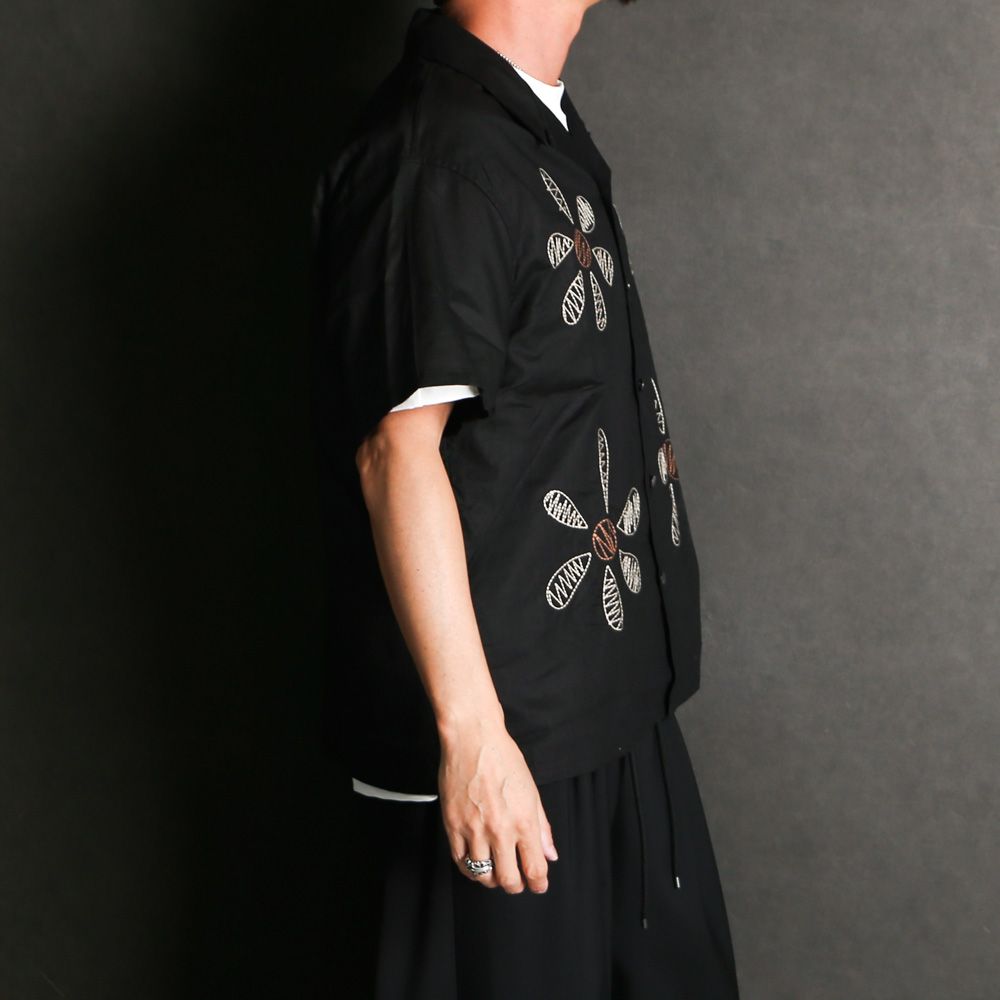 Aloha shirt - Big flowers embroidery / アロハシャツ - ビッグフラワーエンブロイダリー / SN-616C