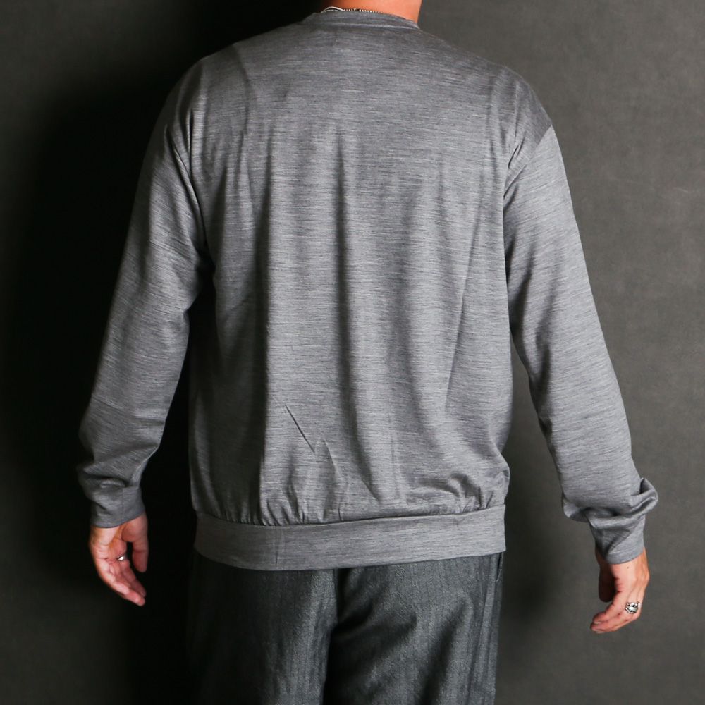 CREW NECK - TOP GRAY / ウォッシャブルウール天竺 - クルーネック / M25C21CS02C