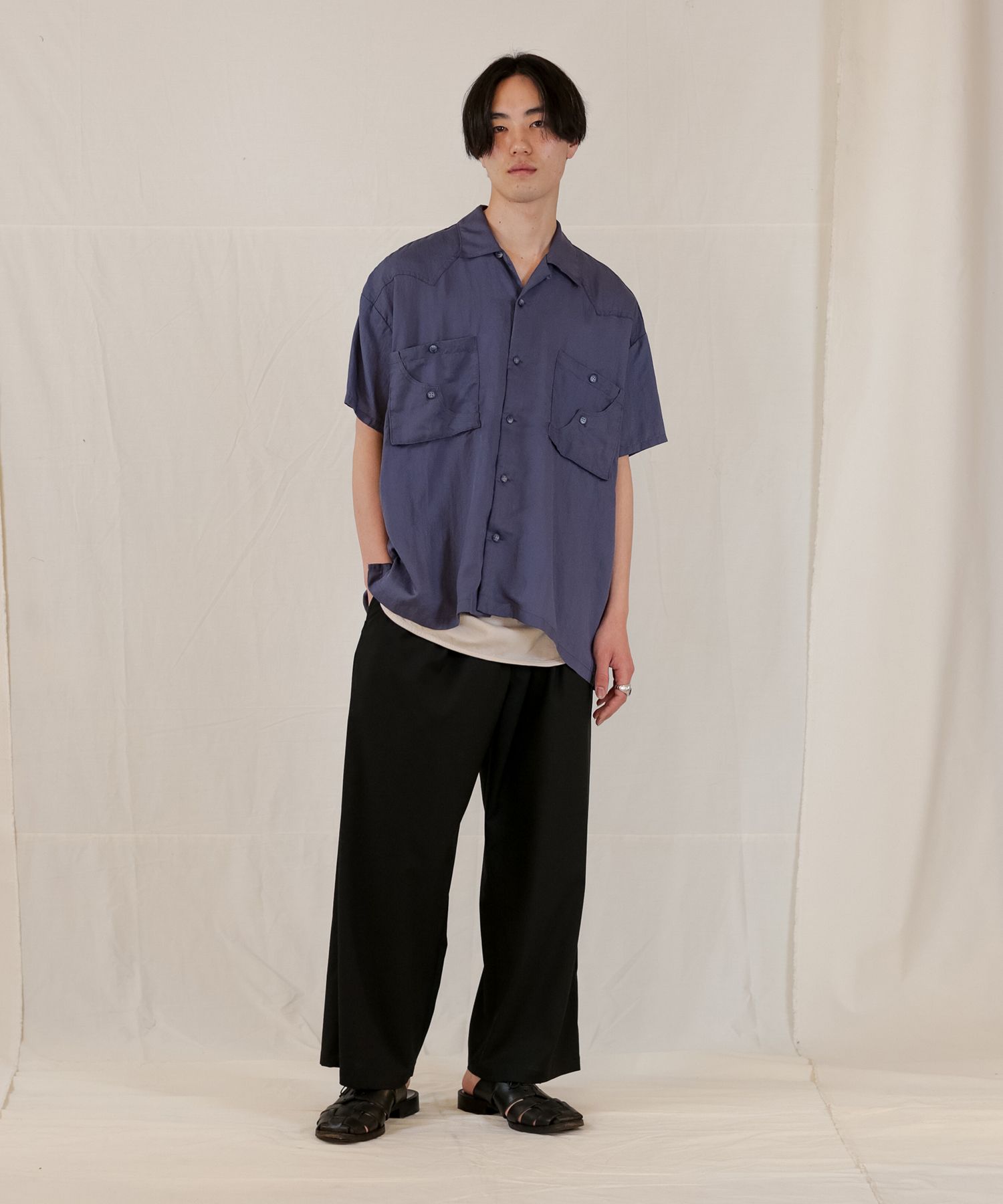 TE TWILL WIDE WESTERN H/S SH / ウエスタンヨーク ワイドシルエットシャツ / 379116