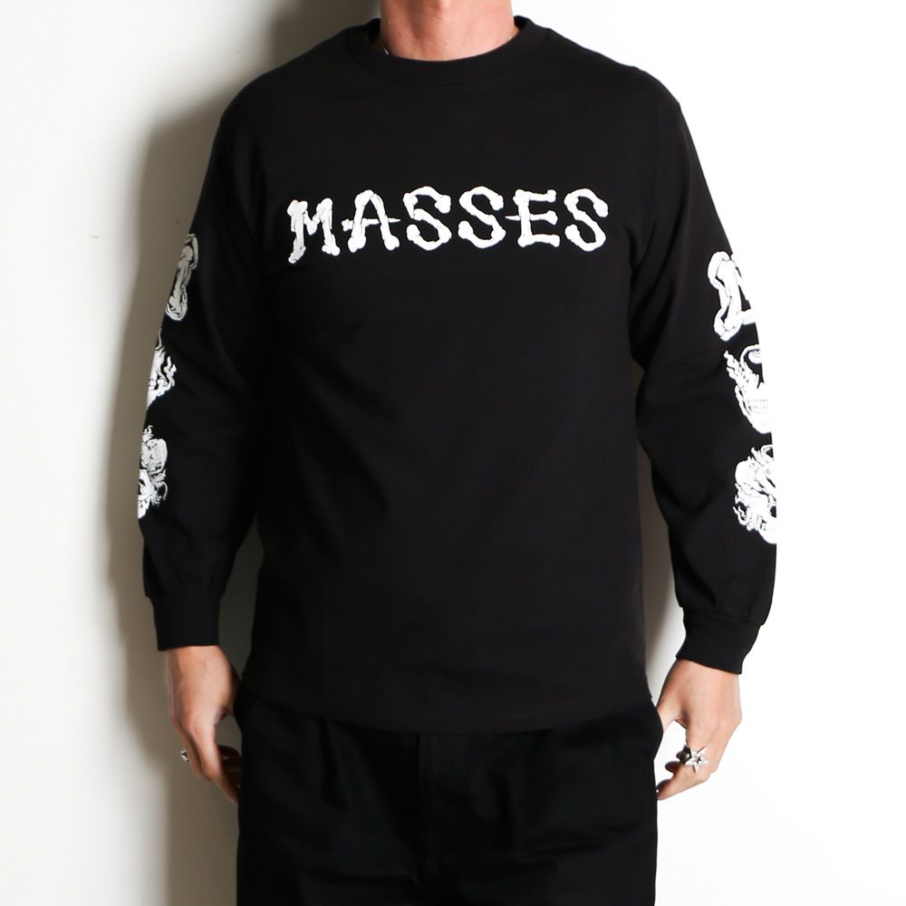MASSES - T-SHIRT L/S BONE LOGO - Black / ロングスリーブ Tシャツ / 1241010 | chemical  conbination