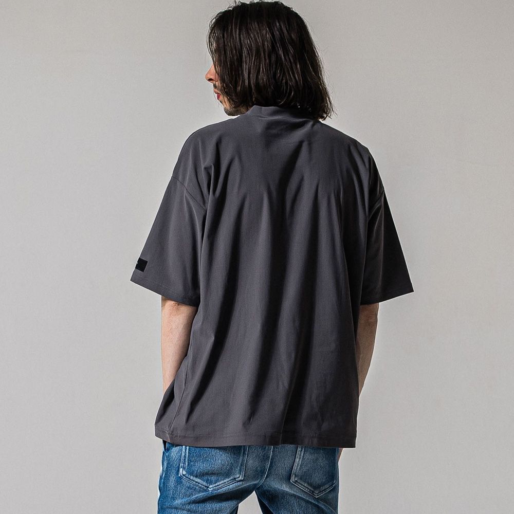 SIDE RC OVER TEE - GREY / オーバーサイズ ナイロンTシャツ / RC39-T-004