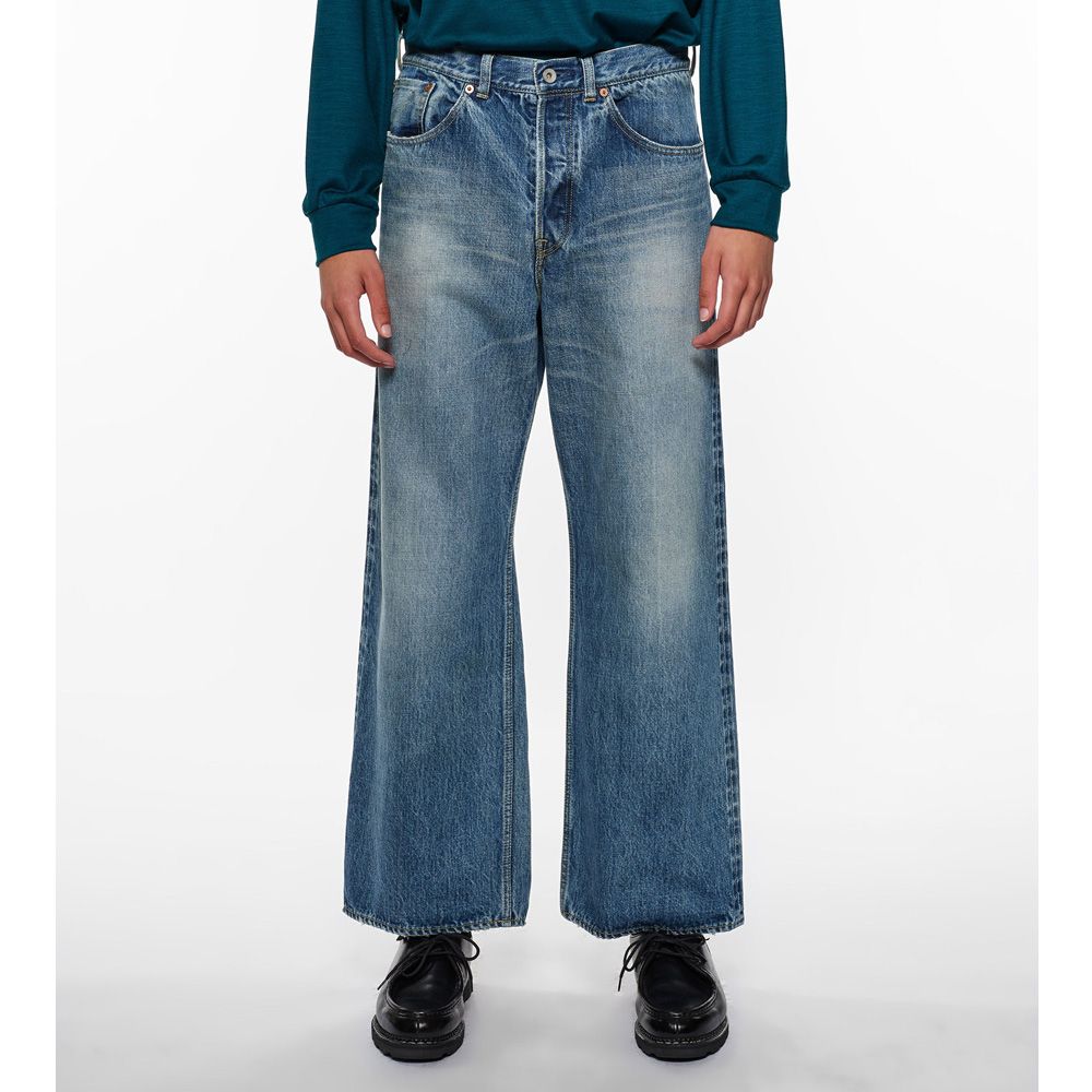 WIDE LEG JEANS - USED WASHED / オーガニックコットン 13.5oz セルビッチデニム - ワイドレグジーンズ / M25C02PT01C