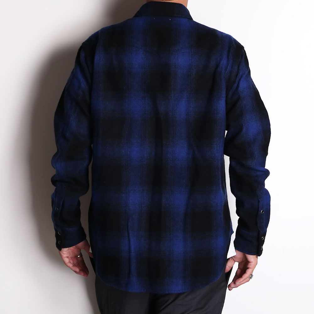 Ombre Check Flannel RF Western SH / 2310-5001
