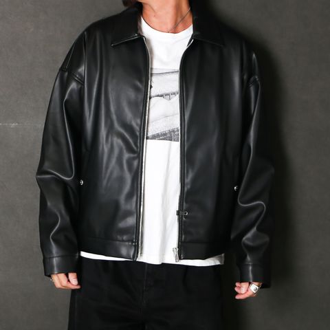 LEATHER SP JK - BLACK / エコレザーシングルライダース / RC41-JK-005