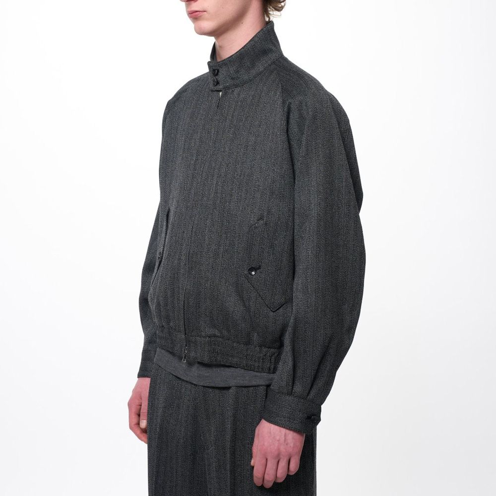 marka - Dog Ear Jacket - Gray / オーガニックウール撚り杢へリンボン