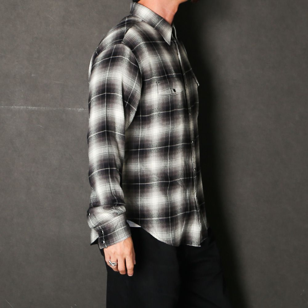 R.Flannel Ombre Western Shirt  - BLT / MDFBF10502