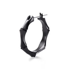 Crockery Bamboo Pierce - L - BLACK / クロッケリー バンブー ピアス - ラージ / GP20028