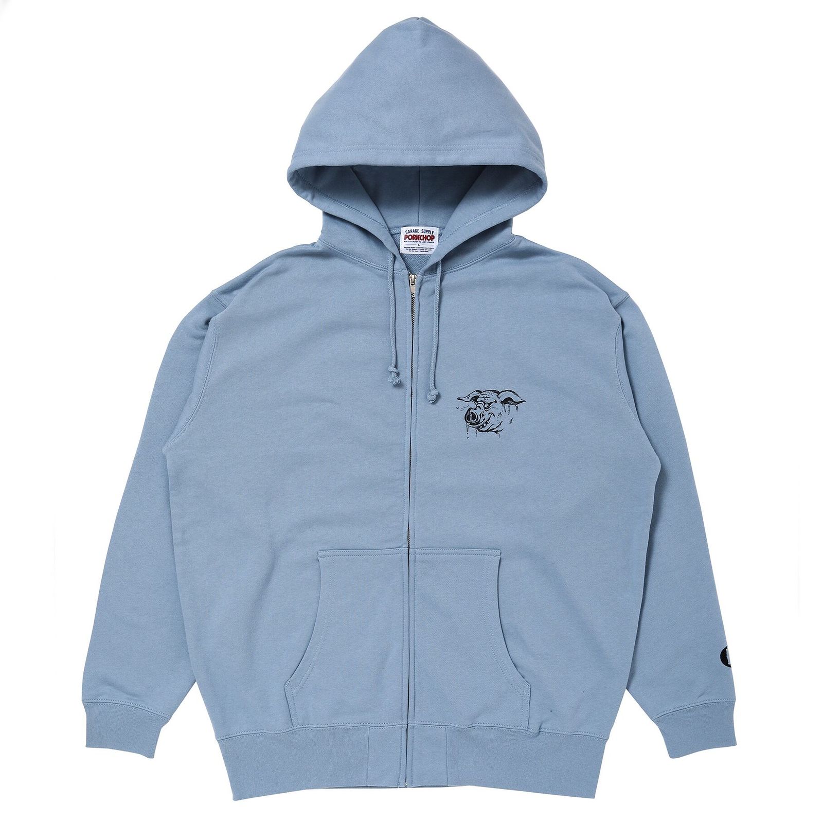 HUNGRY ZIP UP HOODIE - STONE BLUE / ジップアップパーカー