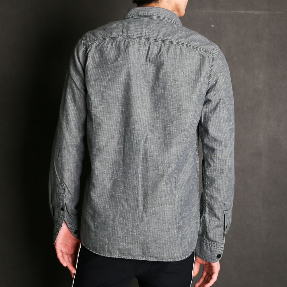 HERRINGBONE INDIGO CHAMBRAY WORK SHIRTS / ヘリンボン シャンブレー ワークシャツ / TSH-F2003