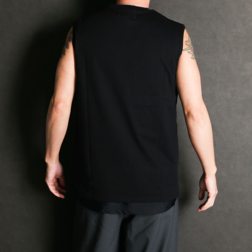 SLEEVELESS TEE - BLACK / オーガニックコットン40/2天竺 - スリーブレスTEE / M26A13CS03A