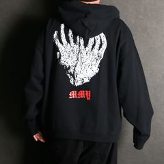【ラスト1点-サイズ50】 MASSES × Maison MIHARA YASUHIRO / HANDS PRINT HOODIE MMY - BLACK / プルオーバー パーカー / C15HD045