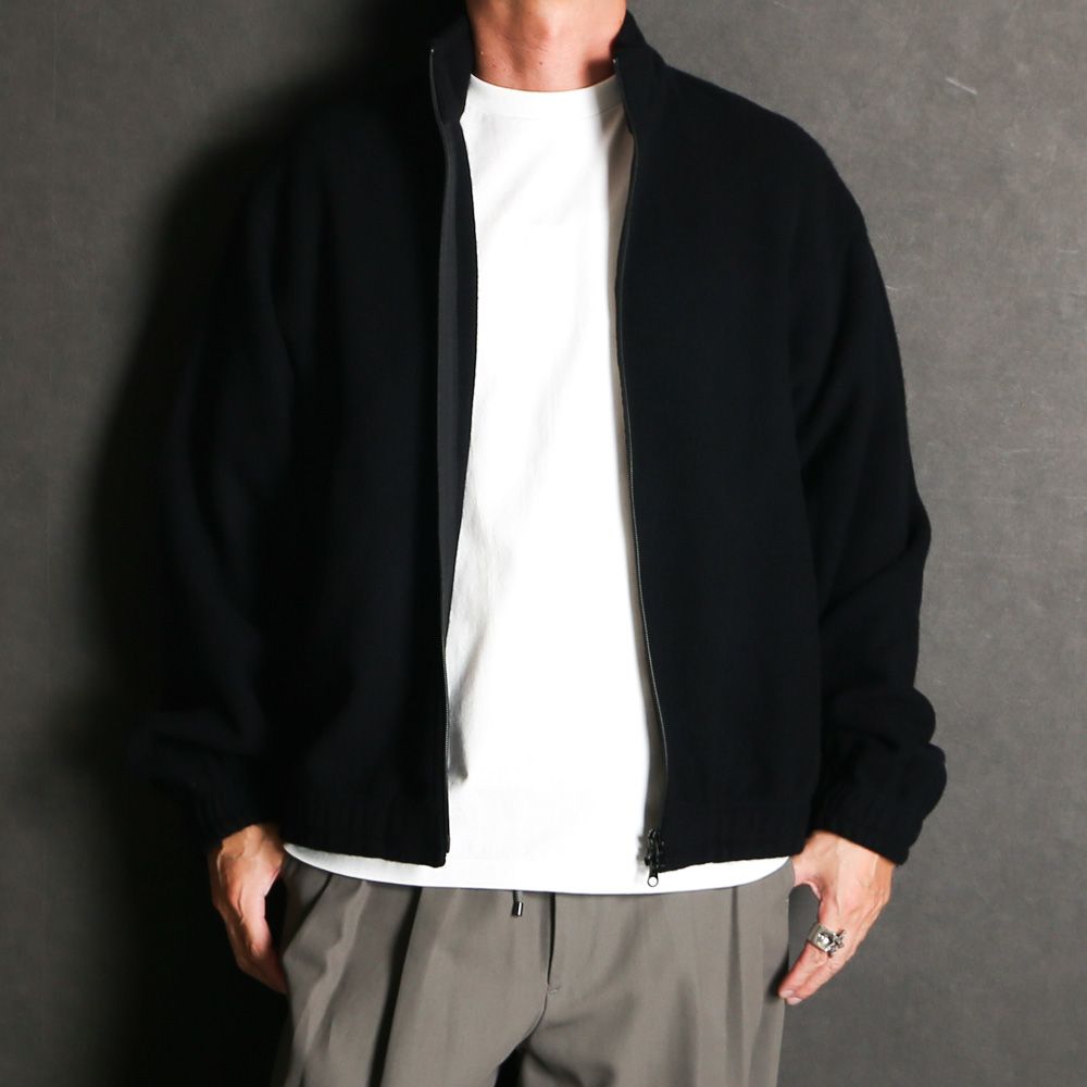 TRACK JACKET - BLACK / スーパー130s ウールナッピング - トラックジャケット / M25D10CS01C