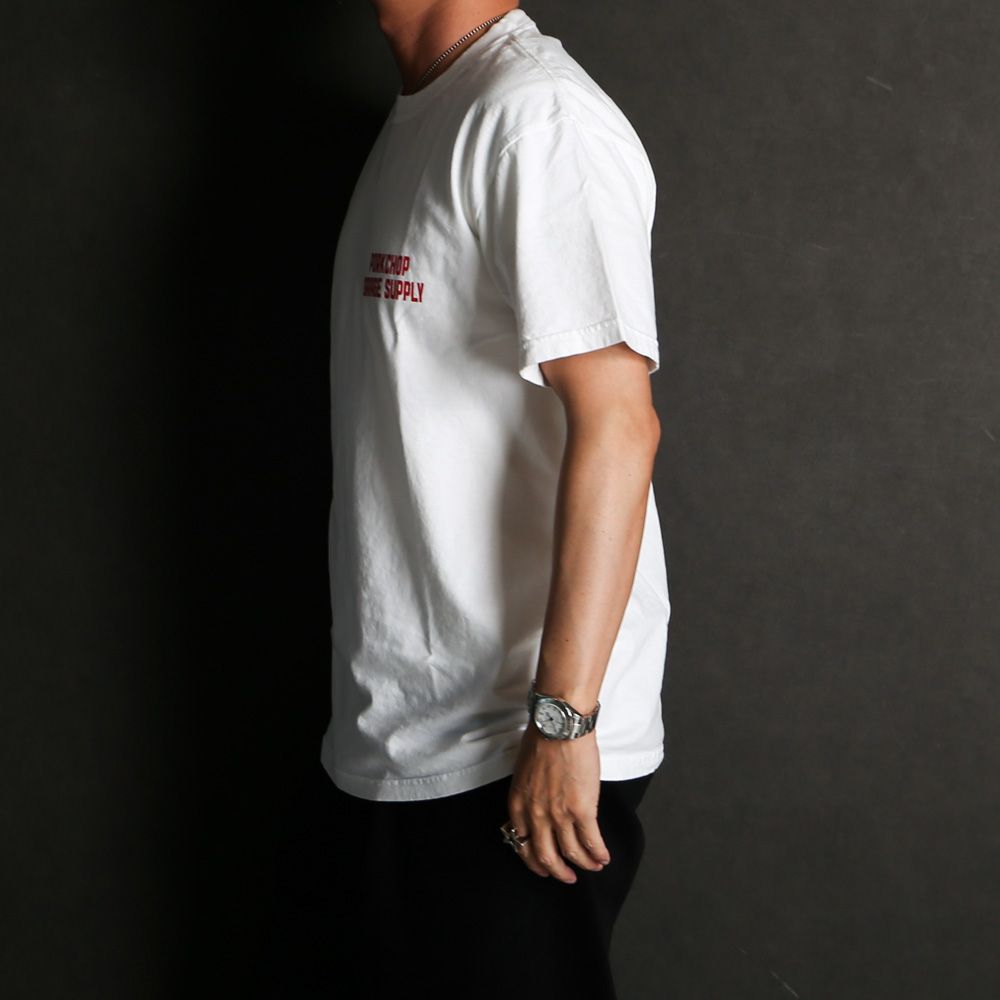 PORKCHOP - BAR&SHIELD TEE - WHITE / ショートスリーブTシャツ