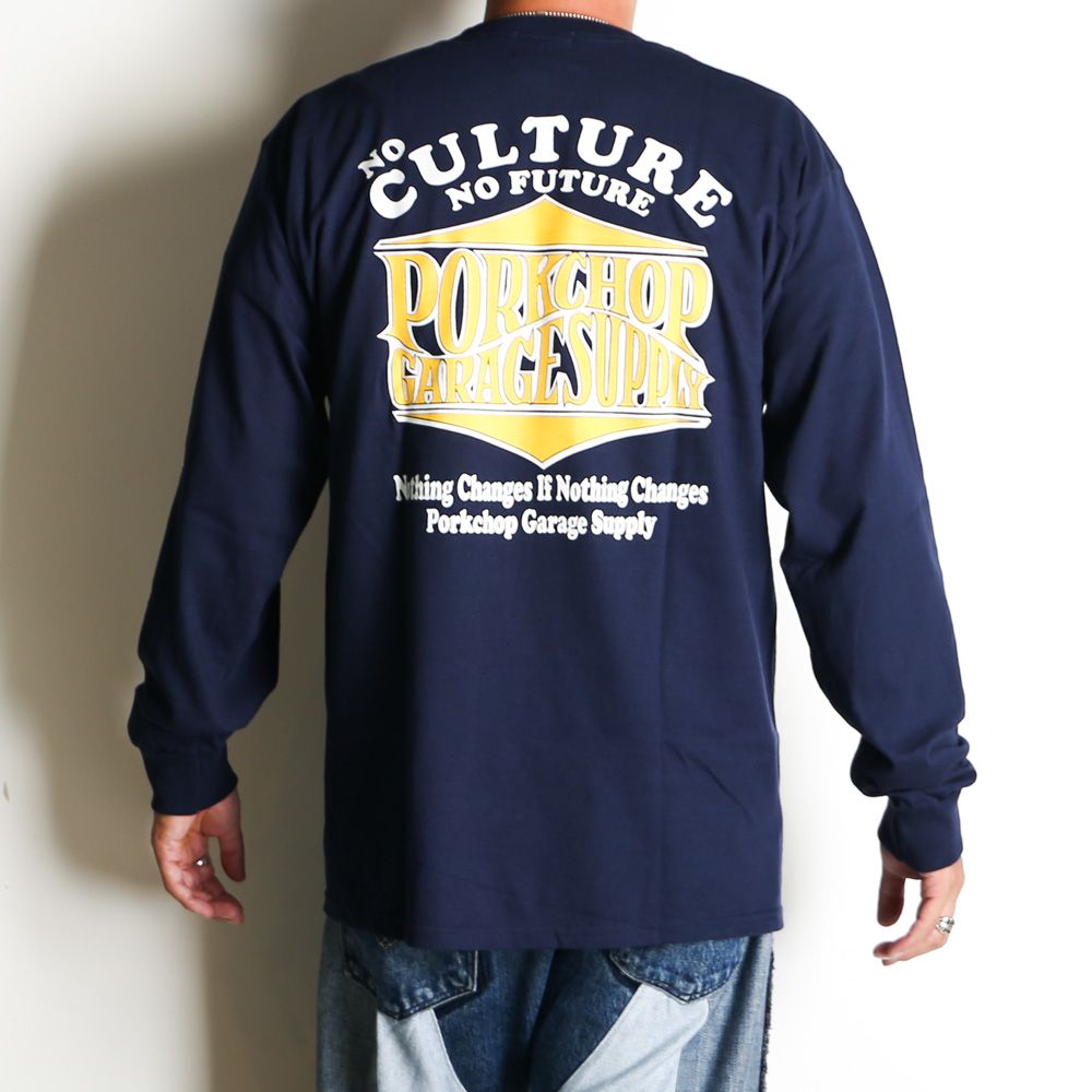 WAVE LOGO L/S TEE - NAVY / ロングスリーブTシャツ