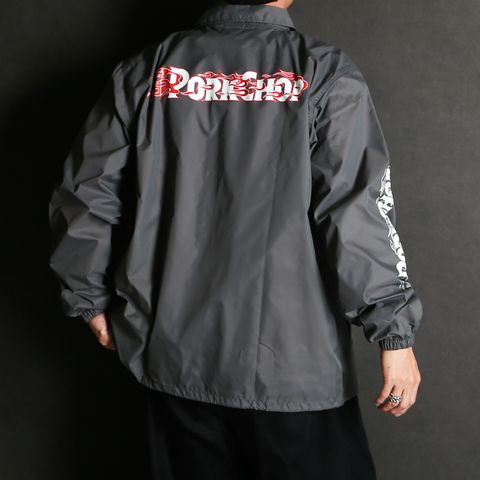 BURNING LOGO COACH JKT - CEMENT / コーチジャケット