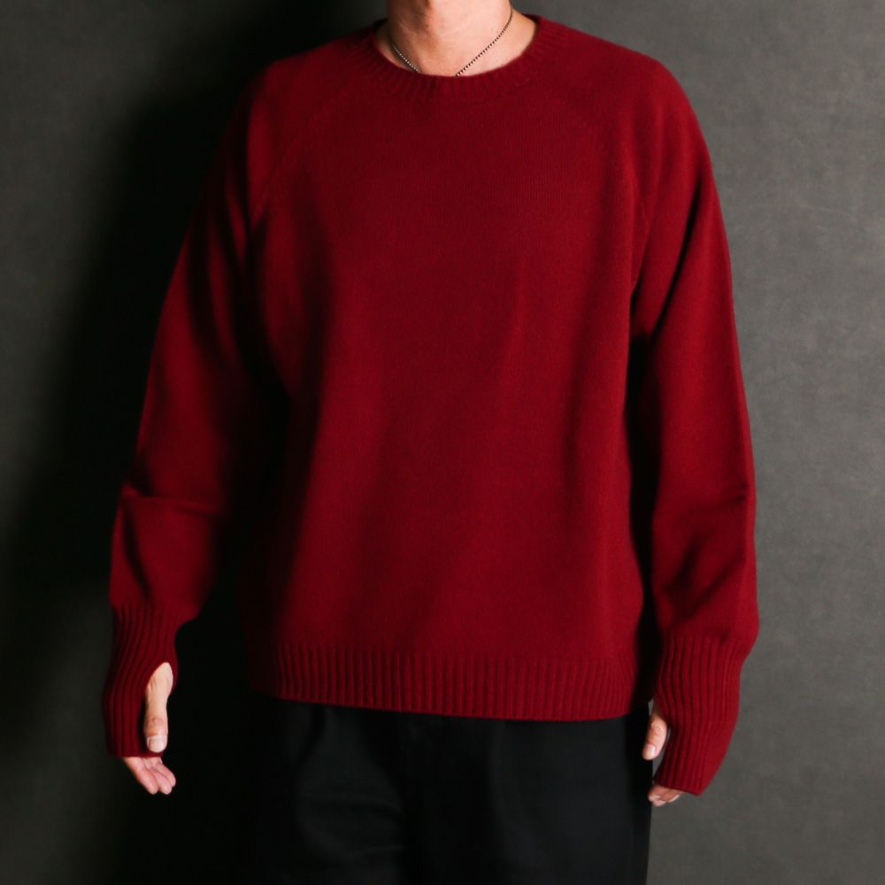 Seamless knit sweater - Wool & cashmere & silk / シームレス クルーネックセーター - ウール & カシミヤ & シルク / SN-592B