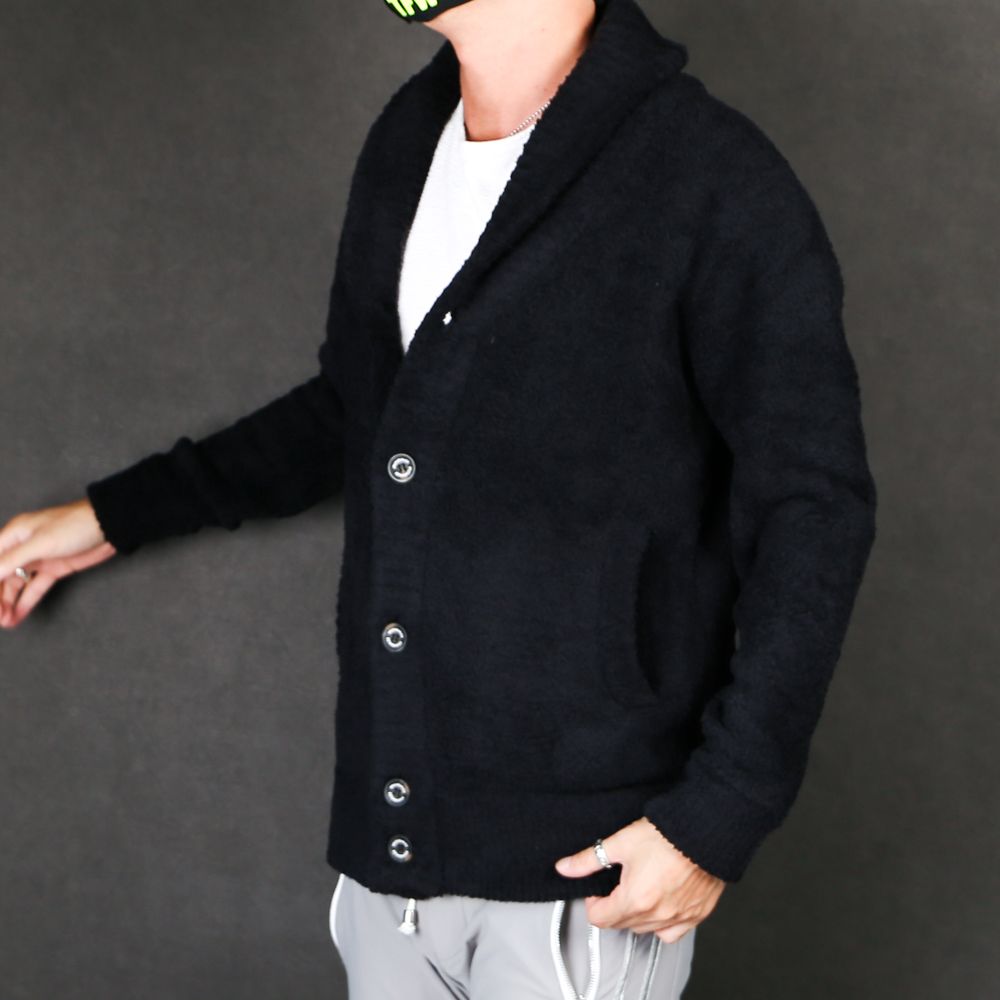 LOGO KNIT SHAWL CARDIGAN / ビッグロゴ ニットショールカーディガン / USK-20011